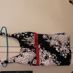 Black white and red tank top